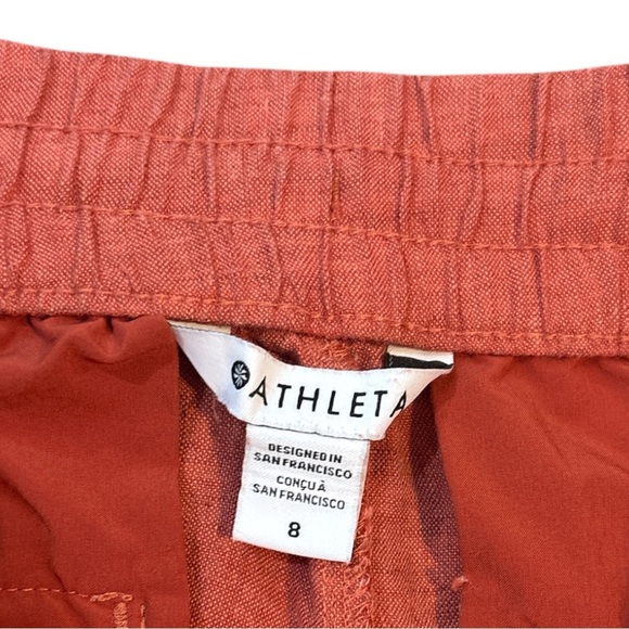 Athleta Retreat Linen Jogger in Rust Orange Size 8 - Picture 3 of 7